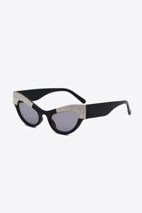 Thumbnail for UV400 Rhinestone Trim Cat-Eye Sunglasses