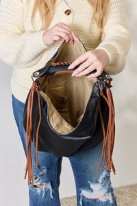 Thumbnail for SHOMICO Fringe Detail Contrast Handbag