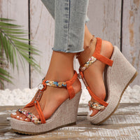 Thumbnail for Braided Strap Wedge Sandals