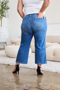 Thumbnail for Judy Blue Full Size Braid Side Detail Wide Leg Jeans