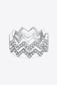 Thumbnail for Adored Moissanite Zigzag Stacking Rings