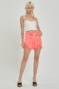 Thumbnail for RISEN Raw Hem Asymmetrical Waist Denim Shorts