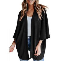 Thumbnail for Bat Sleeve Waffle Gerson Women's Cardigan