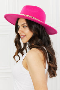 Thumbnail for Fame Keep Your Promise Fedora Hat in Pink