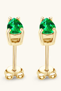 Thumbnail for Lab-Grown Emerald Stud Earrings