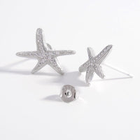 Thumbnail for 925 Sterling Silver Inlaid Zircon Starfish Earrings