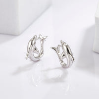 Thumbnail for 925 Sterling Silver Zircon Dolphin Earrings