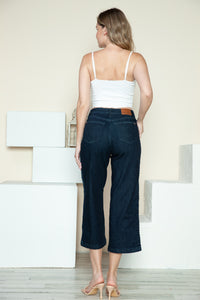 Thumbnail for Judy Blue Full Size Side Seam Braid Detail Crop Wide Leg Jeans