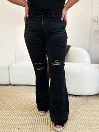 Thumbnail for Judy Blue Full Size High Waist Distressed Flare Jeans