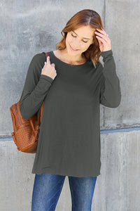 Thumbnail for Basic Bae Full Size Round Neck Dropped Shoulder T-Shirt