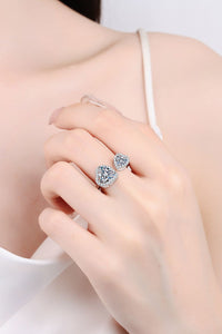 Thumbnail for Heart-Shape Moissanite Open Ring