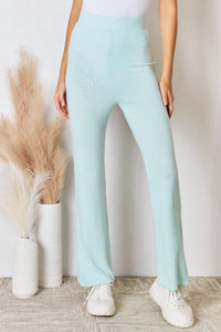 Thumbnail for RISEN Full Size High Waist Ultra Soft Knit Flare Pants