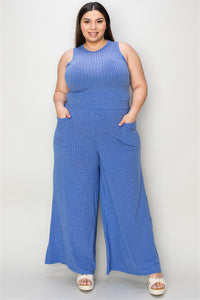 Thumbnail for Basic Bae Full Size Ribbed Tank and Wide Leg Pants Set