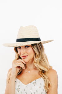 Thumbnail for Fame Basket Weave Straw Sun Hat