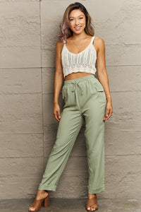 Thumbnail for Perfee Tie Waist Long Pants