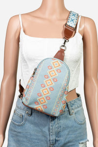 Thumbnail for Fame Geometric Wide Strap Crossbody Bag