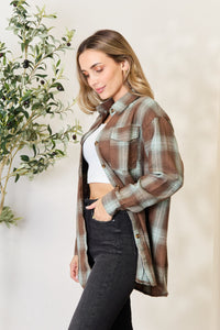 Thumbnail for Mandy Plaid Dropped Shoulder Shirt