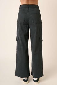 Thumbnail for Mittoshop Wide Leg High Waist Pants with Cargo Pockets