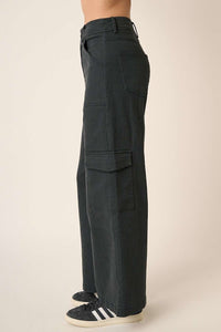 Thumbnail for Mittoshop Wide Leg High Waist Pants with Cargo Pockets