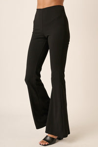 Thumbnail for Mittoshop Crepe Knit Elastic Waist Flare Leg Pants