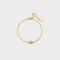 Thumbnail for Lotus Shape 18K Gold-Plated Bead Bracelet