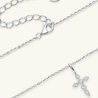 Thumbnail for 925 Sterling Silver Moissanite Cross Pendant Necklace