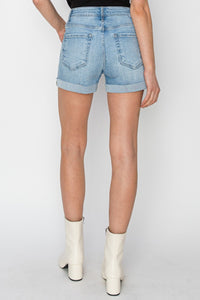 Thumbnail for RISEN Distressed Mid-Rise Waist Denim Shorts