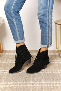 Thumbnail for Legend Women's Fringe Cowboy Western Ankle Boots