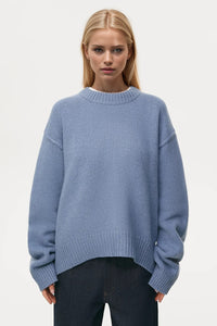 Thumbnail for Basic Bae Round Neck Dropped Shoulder Sweater