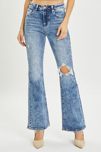 Thumbnail for RISEN Full Size High Rise Distressed Flare Jeans