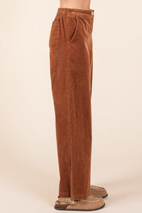 Thumbnail for Mittoshop Corduroy Back Elastic Waist Pants