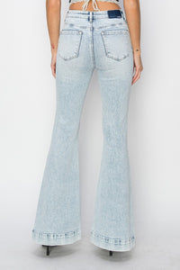 Thumbnail for Risen Full Size High Rise Front Patch Pocket Flare Jeans