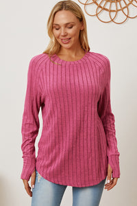 Thumbnail for Basic Bae Full Size Ribbed Thumbhole Sleeve T-Shirt