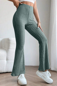 Thumbnail for Basic Bae Full Size Ribbed High Waist Flare Pants