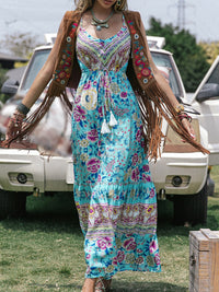 Thumbnail for Printed Scoop Neck Sleeveless Maxi Dress