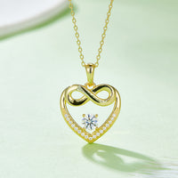 Thumbnail for Moissanite 925 Sterling Silver Heart Necklace