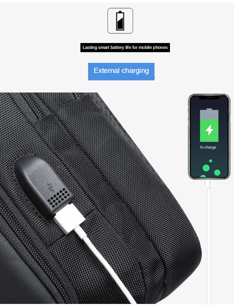 BANGE USB Technology Multifuctional Shoulder Bag for Men