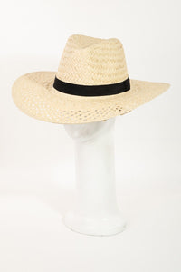 Thumbnail for Fame Basket Weave Straw Sun Hat