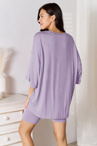 Thumbnail for Basic Bae Full Size Soft Rayon Three-Quarter Sleeve Top and Shorts Set