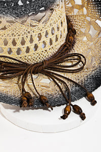 Thumbnail for Fame Cutout Rope Strap Wide Brim Hat