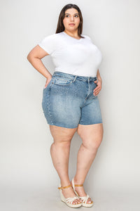 Thumbnail for Judy Blue Full Size High Waist Raw Hem Denim Shorts