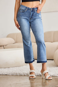 Thumbnail for Judy Blue Full Size Release Hem Cropped Bootcut Jeans