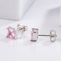 Thumbnail for 925 Sterling Silver Square Zircon Earrings