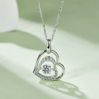 Thumbnail for Moissanite 925 Sterling Silver Heart Necklace