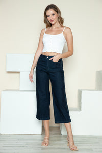 Thumbnail for Judy Blue Full Size Side Seam Braid Detail Crop Wide Leg Jeans