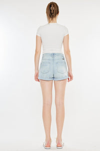 Thumbnail for Kancan High Rise Repaired Mom Denim Shorts