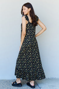 Thumbnail for Doublju In The Garden Ruffle Floral Maxi Dress in  Black Yellow Floral