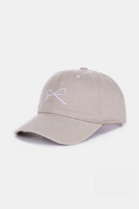 Thumbnail for Zenana Bow Embroidered Washed Cotton Caps