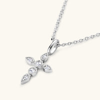 Thumbnail for 925 Sterling Silver Moissanite Cross Pendant Necklace