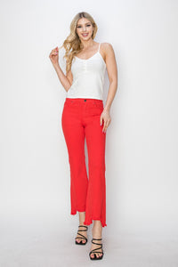 Thumbnail for RISEN Full Size Mid Rise Step Hem Cropped Pants